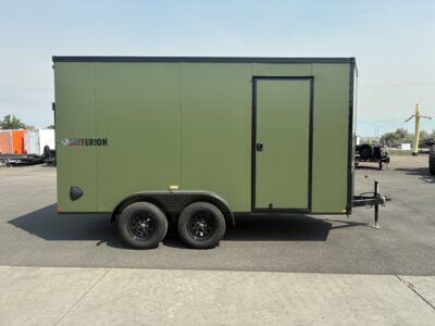 7X14 CRITERION ARMY GREEN W/ RAMP